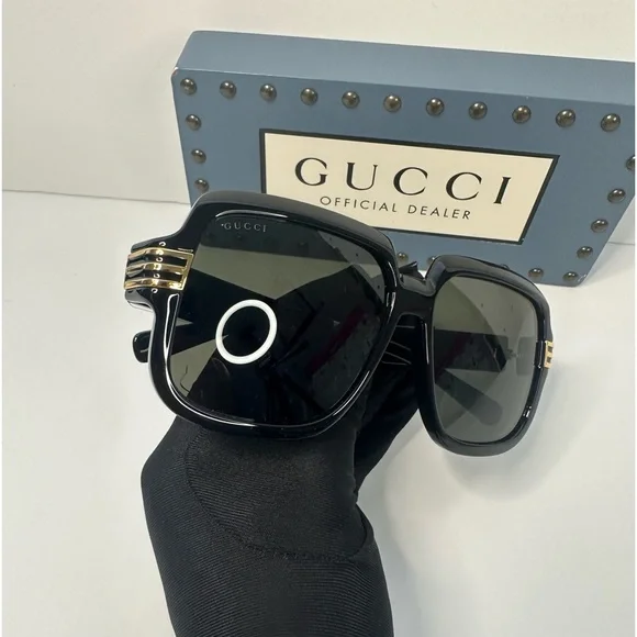 New- Authentic Gucci Sunglasses Men's GG0979S 001 Black/Grey 59-15-140mm